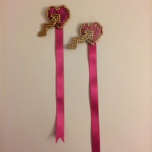 $3 Add-On New Heart Bookmarks Handmade Metallic Pink Gold Reading Accessory Gift